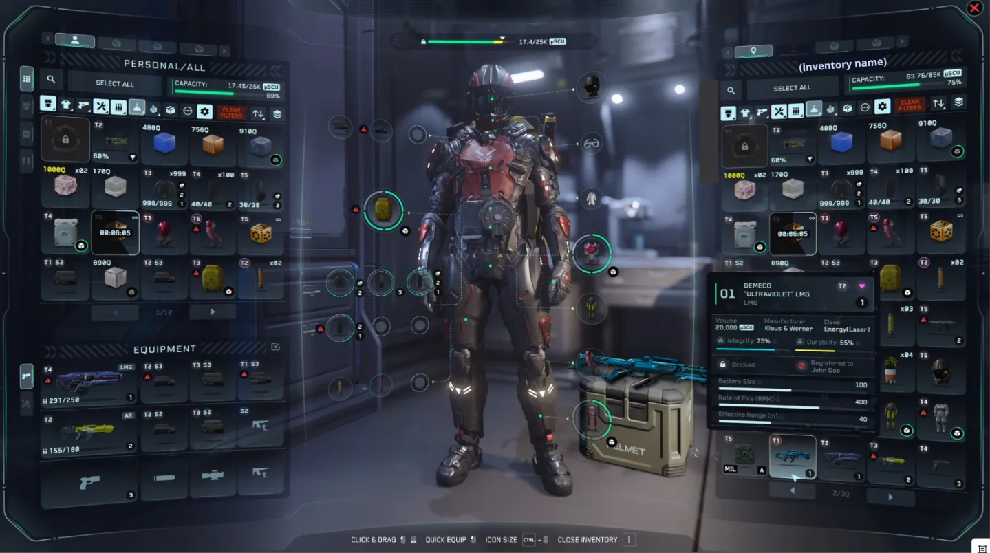 Inventory Rework en Star Citizen 4.7 LIVE